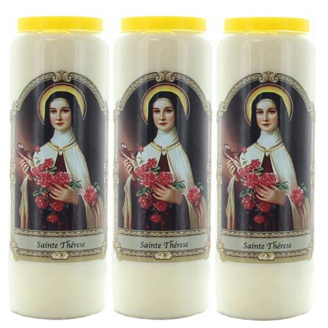 Set of 3 Novena candles Therese 17,5 cm