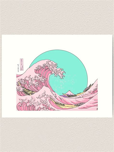 "Great Wave Pastel Aesthetic " Art Print by alexvoss | Redbubble