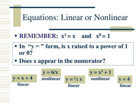 Linear And Nonlinear Equations Worksheet Pdf