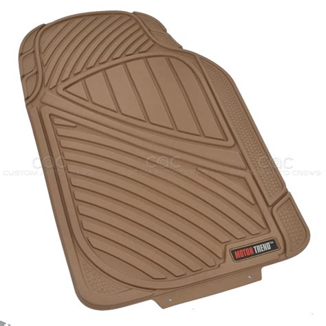 4pc All Weather Floor Mats & Liner Set - Tough Rubber Pads MOTORTREND Beige | eBay