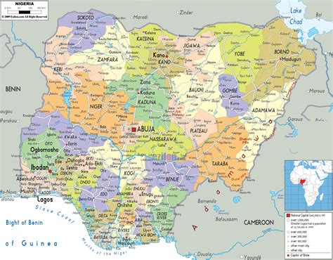 Detailed Political Map of Nigeria - Ezilon Maps