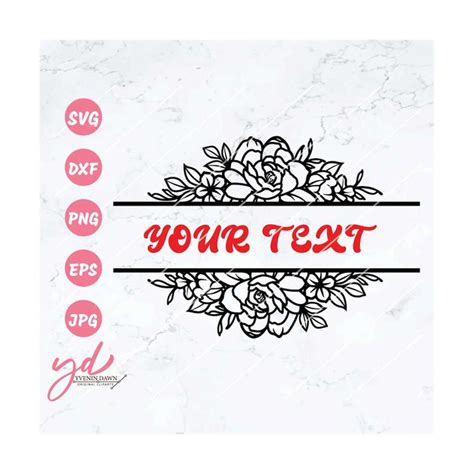 Split Monogram Svg | Floral Monogram Svg | Flowers Floral Wr - Inspire Uplift