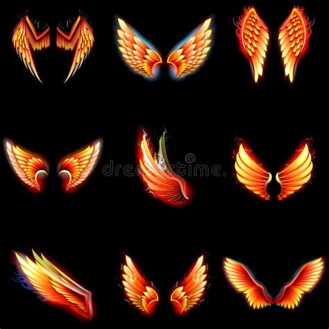 Phoenix From Fire With Wings Stock Illustration - Illustration of ...