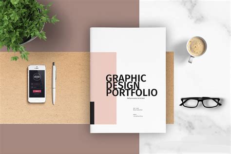 Graphic Design Portfolio Template in Brochure Templates on Yellow ...