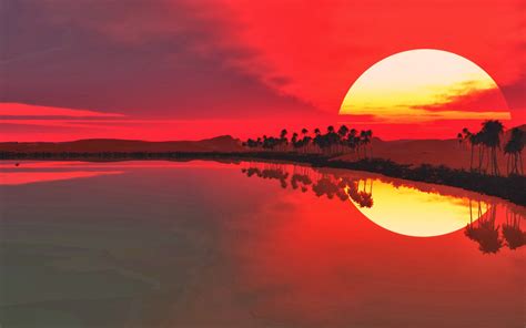 Lake Sunset Wallpaper - beauty walpaper