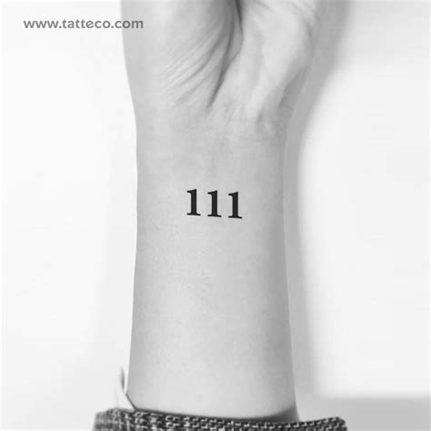 111 Angel Number Temporary Tattoo - Set of 3 – Tatteco