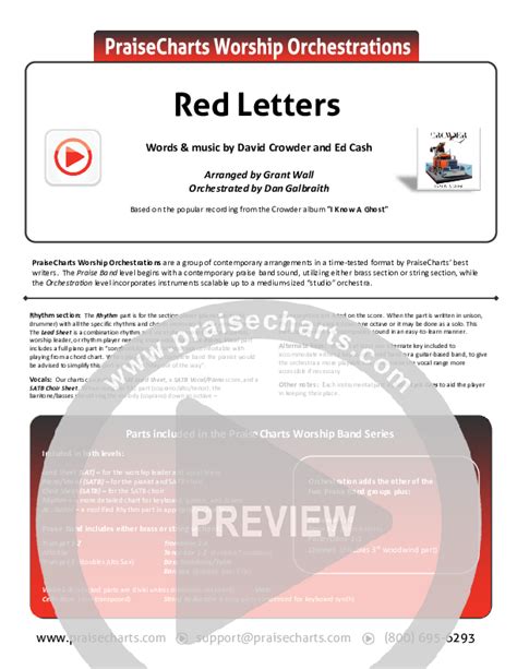 Red Letters (Crowder) - PraiseCharts