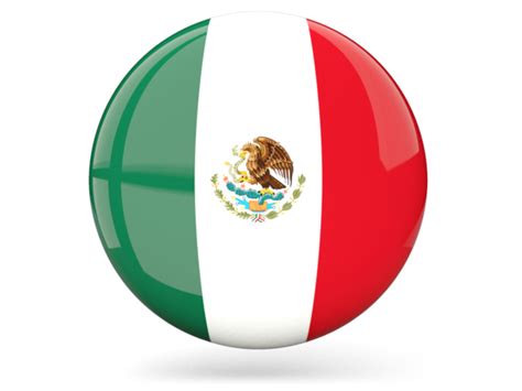 Glossy round icon. Illustration of flag of Mexico