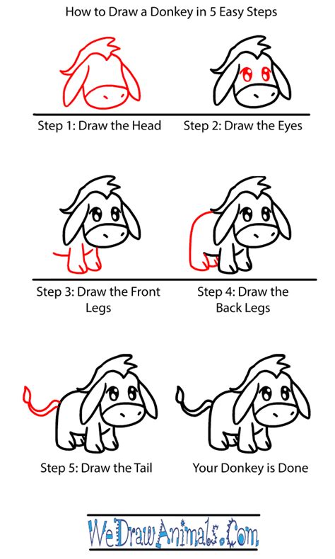 How to Draw a Baby Donkey