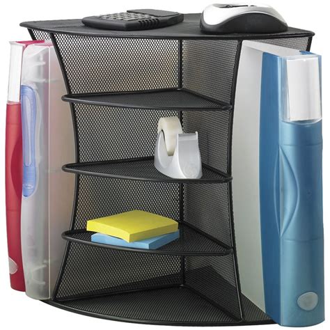 Onyx Black Mesh Desk Corner Organizer - 3261BL