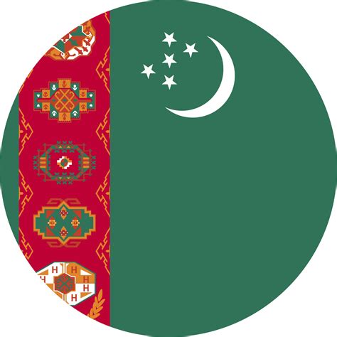 Free Circle flag of Turkmenistan. 11571514 PNG with Transparent Background