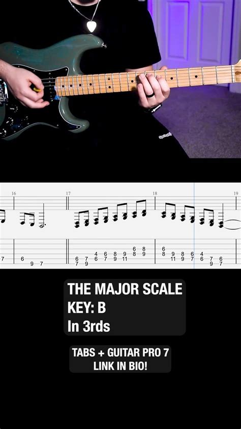 B Major Scale Guitar - In 3rds With Tabs | Guitar, Guitar lessons, Guitar songs