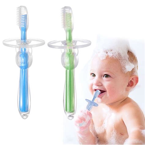 EIMELI 2 Pc New Soft Silicone Baby Toothbrush Bristle Deciduous Teeth Toothbrush Dental Oral ...