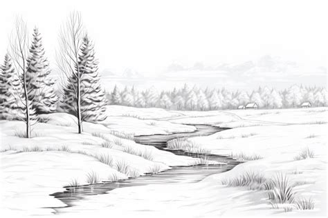 How to Draw a Winter Landscape - Yonderoo