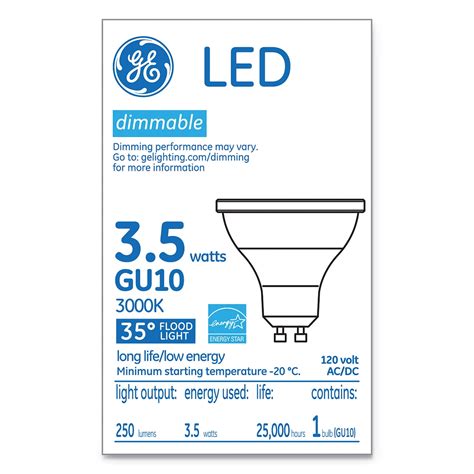 GE LED MR16 GU10 Dimmable Warm White Flood Light 3000K 3.7 W 37114 ...