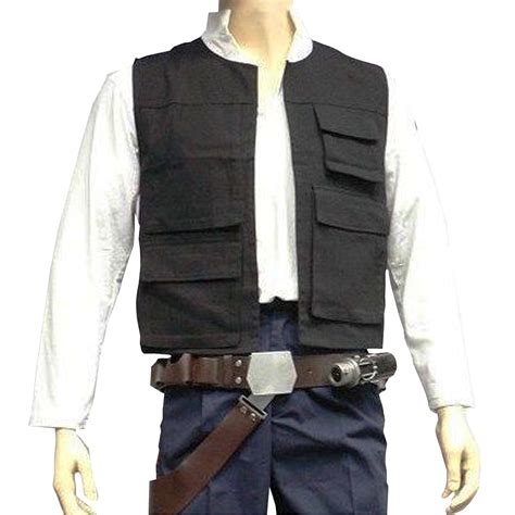 Han Solo Vest Adult Costume Star Wars Harrison Ford Movie Black New ...