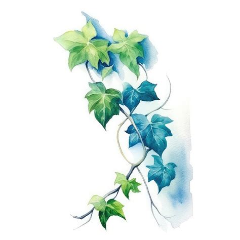 Premium AI Image | A watercolor painting of a vine with green leaves.