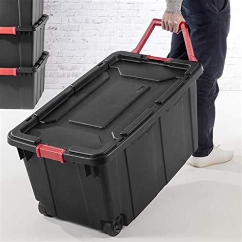 Storage Tote With Wheels. Sterilite 14699002 40 Gallon/151 Liter ...