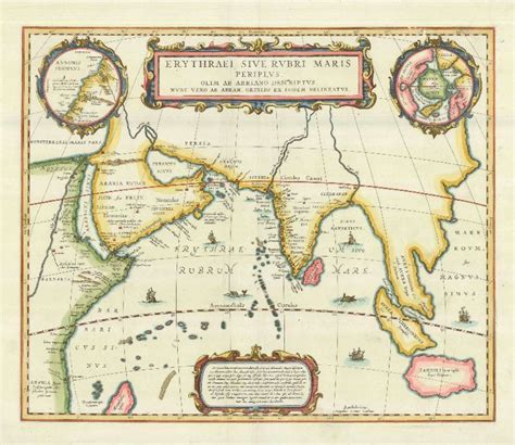 Antique map of the Indian Ocean, or Erythraean Sea, as it was in antiquity. Composed by Jan ...