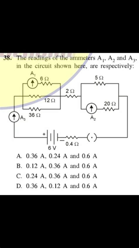 The readings of the ammeters A1 , A2 and A3 , in the circuit shown here,..