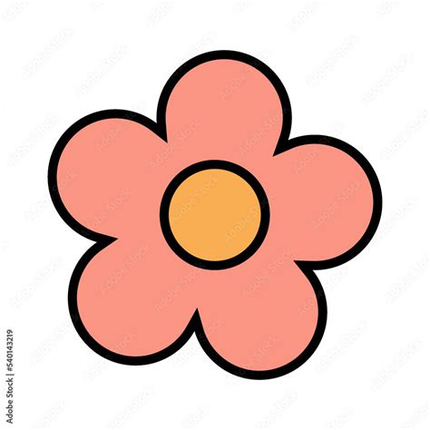 1970 groovy pink daisy transparent png. 70s vibes element, flower ...