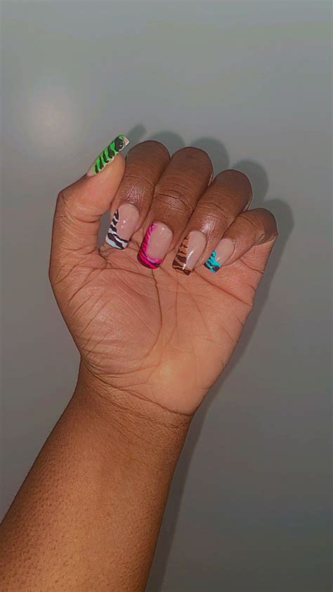 Colorful zebra print nails | Zebra print nails, Zebra nails, Halloween ...