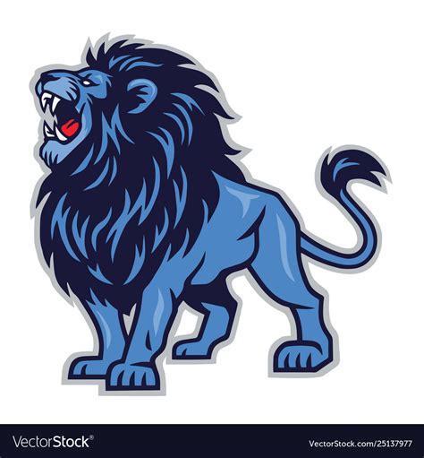 Lion roaring mascot icon logo template Royalty Free Vector