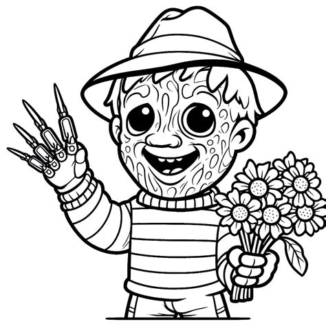 Adorable Freddy Krueger coloring page - Download, Print or Color Online for Free