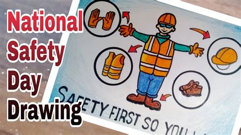 How To Draw National Safety Day National Safety Day Drawing Easy | The ...