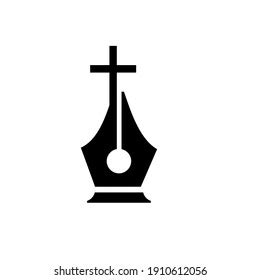 Christian Cross Pen Logo Vector Illustration Stock Vector (Royalty Free) 1910612056 | Shutterstock