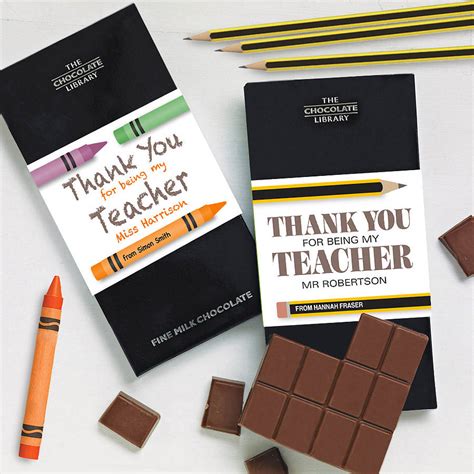 Personalised Thank You Teacher Gift Chocolate By Quirky Chocolate | notonthehighstreet.com