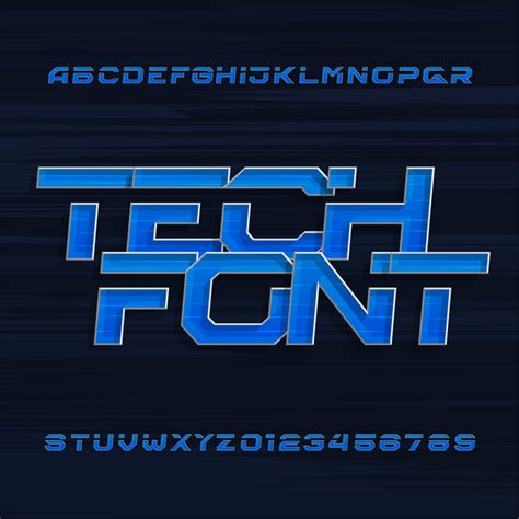 Tech font alphabet vectors - Vector Font free download