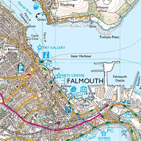 OS Map of Falmouth & Mevagissey | Explorer 105 Map | Ordnance Survey Shop