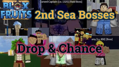 2nd Sea Bosses Drop and chance | Roblox Blox Fruits - YouTube