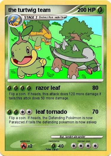 Pokémon the turtwig team - razor leaf - My Pokemon Card