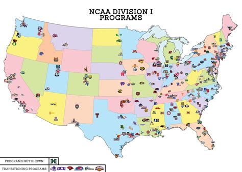 Division 1-A College Football Wall Map | ubicaciondepersonas.cdmx.gob.mx