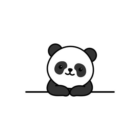 Cute panda leaning on wall cartoon | Cute panda drawing, Panda drawing, Panda art