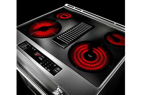 Electric Glass Cooktop With Downdraft - Glass Designs