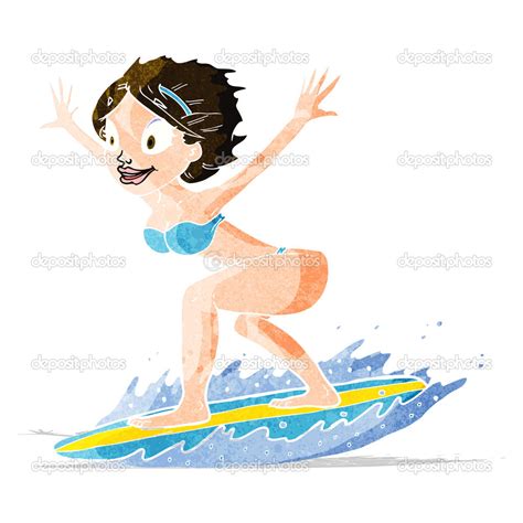 Cartoon surfer girl Stock Vector Image by ©lineartestpilot #50496749