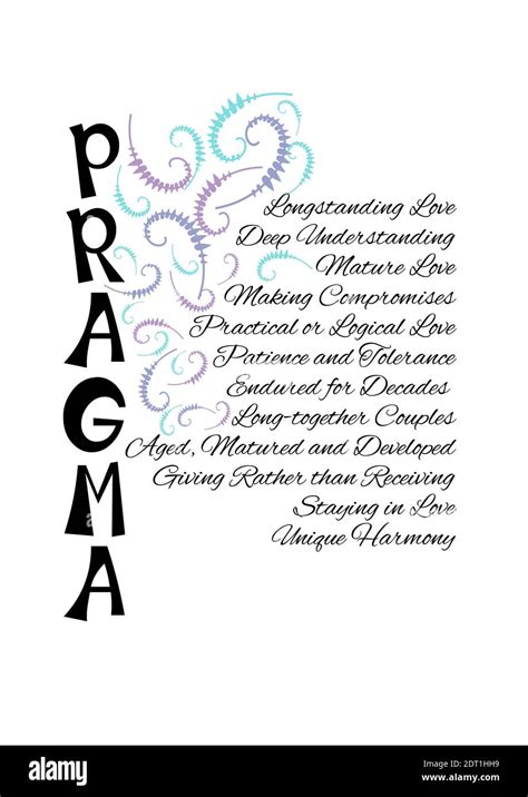 Typographic illustration of Pragma--Greek for Longstanding Love. Greeks ...