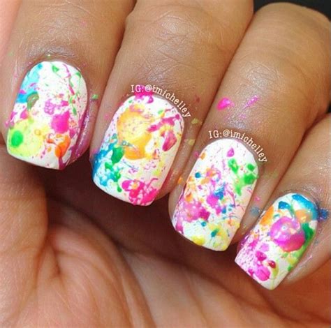 Splatter! | Birthday nail art, Xmas nails, Nail art designs summer