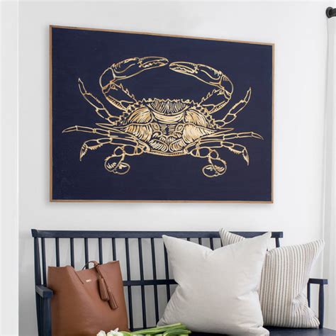 Blue Crab Art | Crab Wall Art | Coastal Decor - Haven America