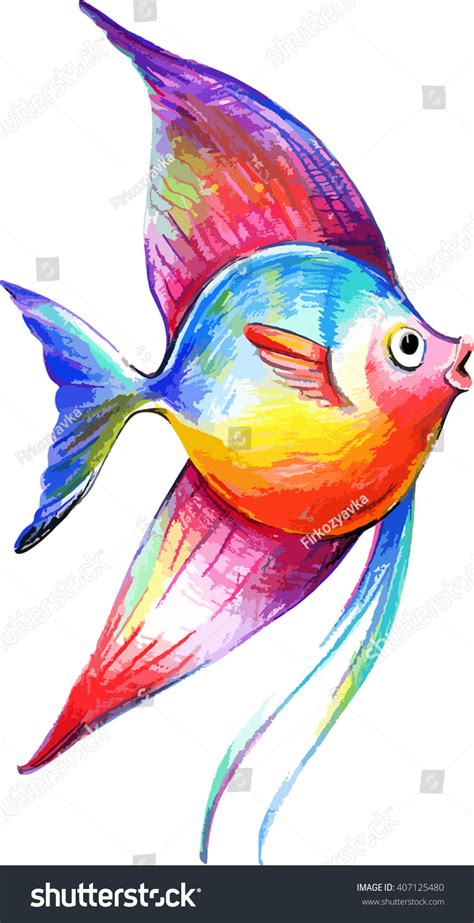 Color Beautiful Fish Vector Illustration Hand Stock Vector (Royalty Free) 407125480 | Shutterstock