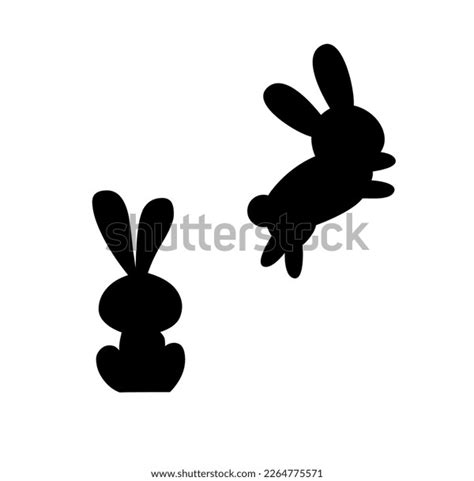 Bunny Jump Sit Silhouette Vector Illustration Stock Vector (Royalty Free) 2264775571 | Shutterstock