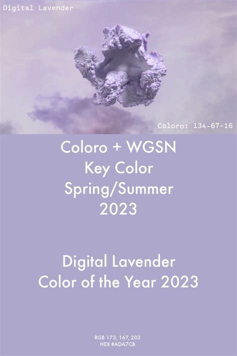 Color of the Year 2023 Digital Lavender #trends #color #wgsn #coloro #fashion #ss23 in 2021 ...