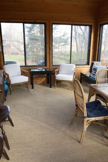 Sunroom with Sisal Carpet - Rustic - Sunroom - Minneapolis - by Floors ...