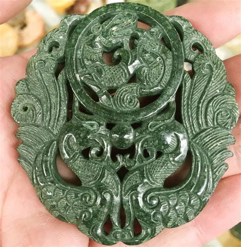 Collection of ancient Chinese hand carved jade sculpture, Phoenix ...