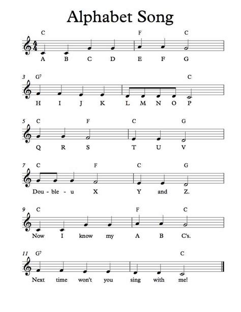 Free Lead Sheet Alphabet Song Easy piano sheet music Saxophone sheet ...