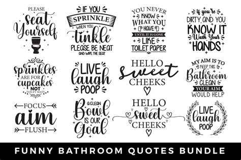 Funny Bathroom Quotes SVG Bundle Graphic by CraftlabSVG · Creative Fabrica