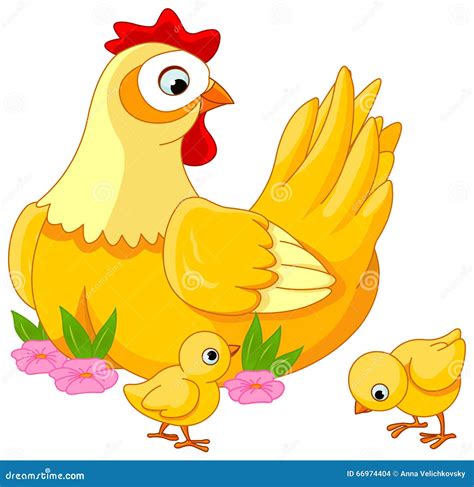 Hen And Chicks Stock Vector - Image: 66974404